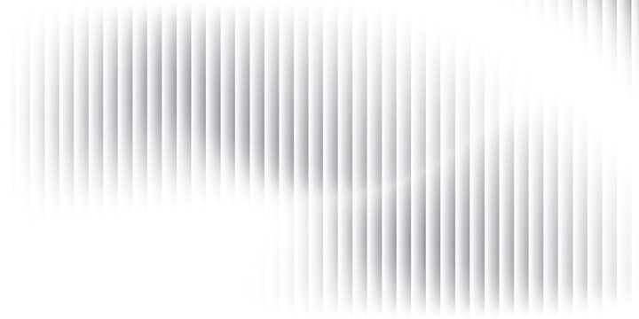 Glass background with silver ribbed effect and abstract 3D line pattern. Modern gray panel design for wall or window, adding light reflection and stylish texture to architecture.