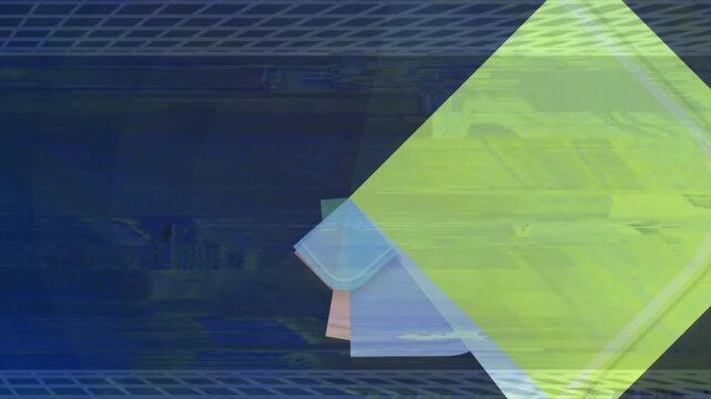 Abstract digital animation of colorful rotating overlapping square layers