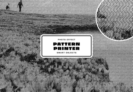 Pattern Printer Photo Effect For Poster And Print Design