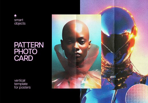 Patterned Photo Card Effect For Poster And Print Design