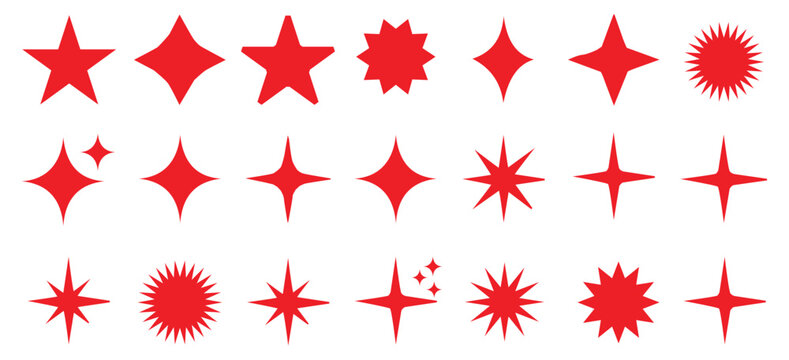 Sparkle star icon set simple star burst symbol, transparent png and vector illustration shimmering four pointed star icon set sparkles star symbols vector bright sparkle star sparkle shiny flash