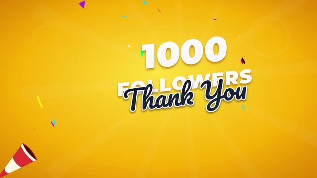 Celebratory 1000 followers thank you social media banner