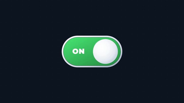 Green toggle buttons with on label