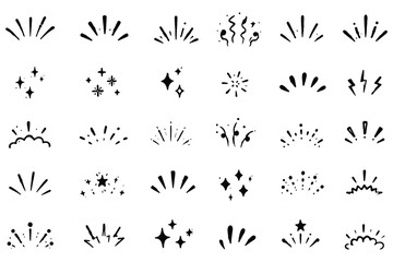 Obraz premium Stars line art icon. Sparkle star icons. Shine icons