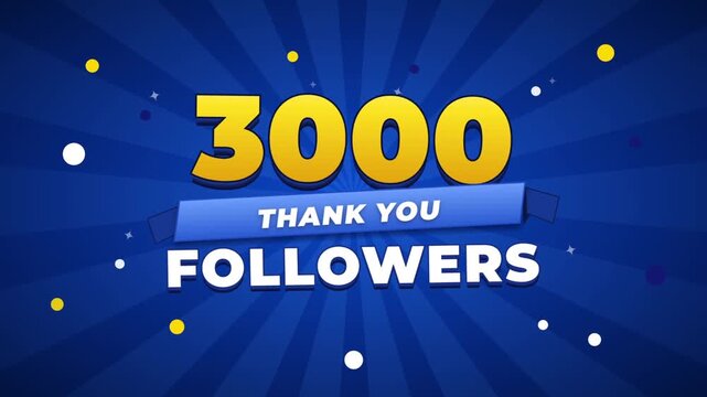 Thank you 3000 followers social media celebration