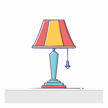 Retro Table Lamp with Striped Lampshade