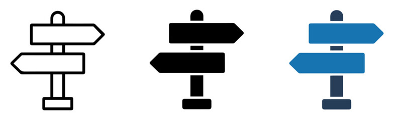 direction signpost navigation route icon set © Vectorixpro