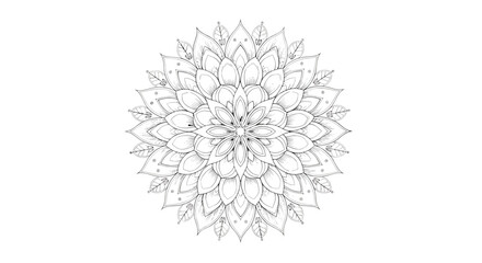 Obraz premium Intricate Mandala Design Outline for Coloring Pages.