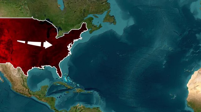 USA to India Flight Route Map Animation, United States to India Travel Route Animation, USA India Air Route Motion Graphic.