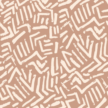 Hand Painted Tribal Decorative seamless pattern. Repeating background. Tileable wallpaper print.