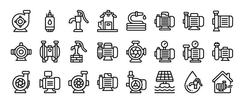 Robot icon set featuring multiple mechanical silhouettes.
