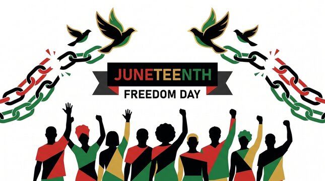 Juneteenth Freedom Day Celebration Illustration.
