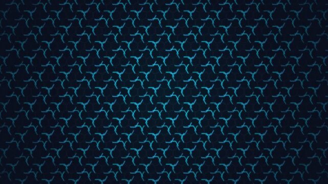 Abstract seamless loop background with glowing neon blue geometric pattern