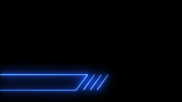 Lower third animation with neon. Suitable for content information or broadcast. Video animation in 4k quality with alpha channel black screen background. Lower third live breaking news.4k video.