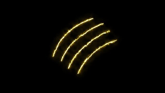 claw effect animated animal scratch effect flaming scratch light effect 4k neon fire scratch looping ,fire slash effect on black background.