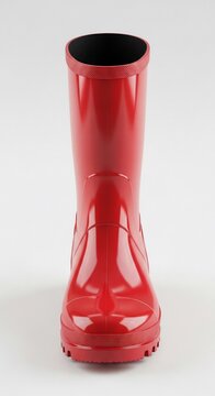 Crimson Gleam: A Solitary Rainboot's Shine
