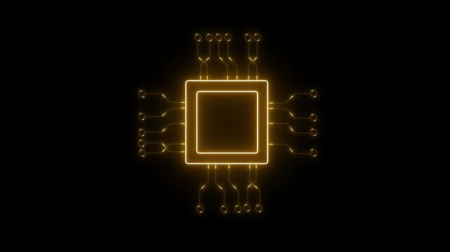 Hacker holding a glowing gold chip symbolizing artificial intelligence in cybercrime, darkweb, and digital technology threat for cybersecurity and malware protection on black background.
