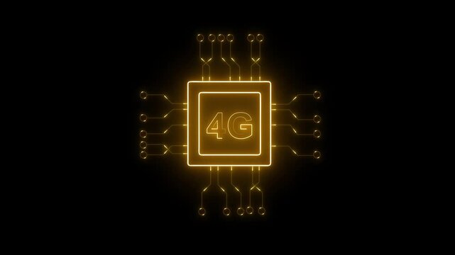 4G hacker holding a glowing gold chip symbolizing artificial intelligence in cybercrime, darkweb, and digital technology threat for cybersecurity and malware protection on black background.