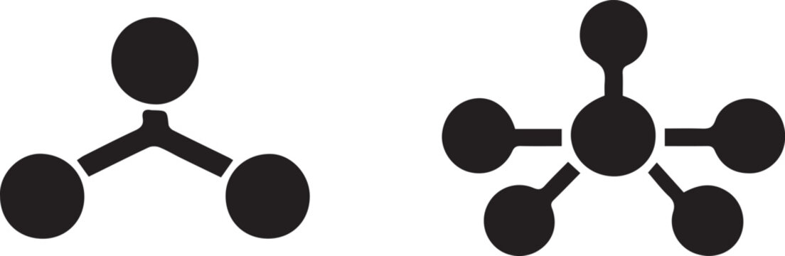 Simple molecular structure of methane and ethane gas icons Vector