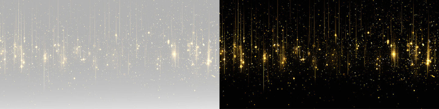 Falling golden stars motion in a dynamic display of light sparks perfect for high-end party and wedding celebration themes
