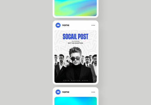 Social Media Feed Scroll Post Layout Mockup