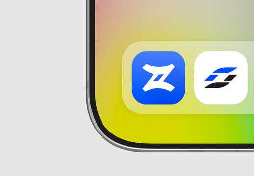 Smartphone Screen App Icon Mockup