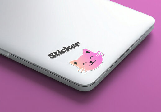 Laptop Sticker Mockup