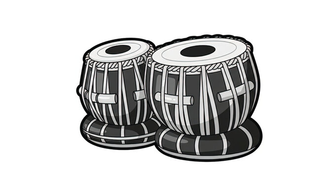 Traditional Indian Musical Drums Side By Side.