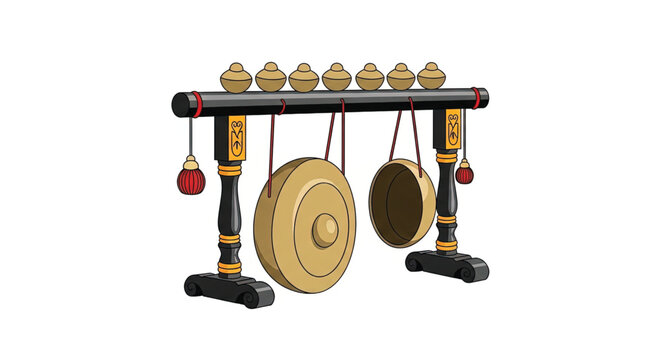 Traditional Indian musical instrument gong bell.