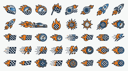 Dynamic Racing Checkered Flag Fire Speed Motion Blur for High Performance Sports Automotive and Extreme Action Design Elements © Man