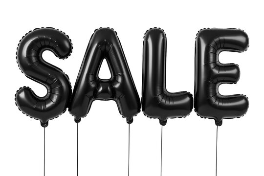 Black Friday sale sign made of foil balloon letters