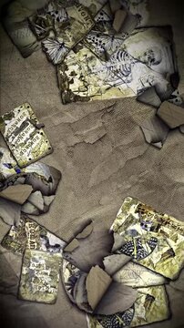 A junk journal ephemera style paper background.
