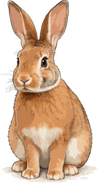 Oryctolagus cuniculus illustration art