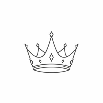 Regal Outline: A Minimalist Crown's Echo