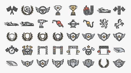 Dynamic racing team emblem for IconaStudio Champion featuring bold design with speed elements and victory laurel wreath in vibrant colors © Keb