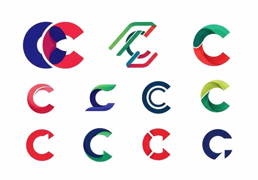 Abstract Letterform Symphony: A Spectrum of Crimson, Cobalt, and Emerald Glyphs