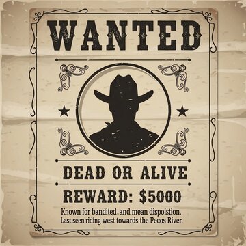 A Frontier's Shadow: Fugitive's Silhouette in Parchment Sepia