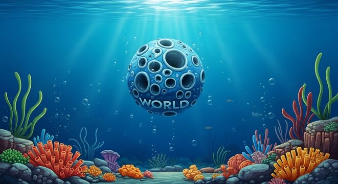 Celestial Orb in Azure Depths