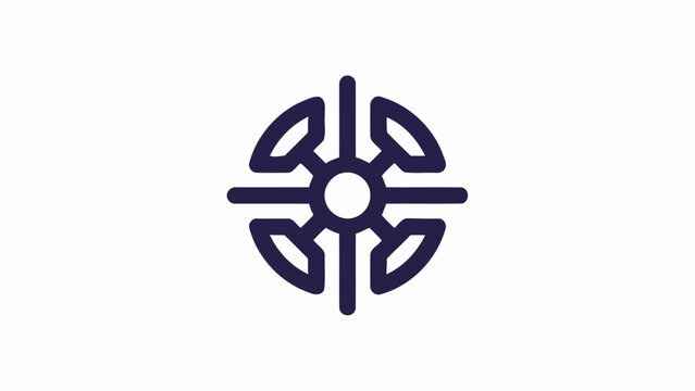 Abstract circular node network security logo symbol.
