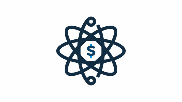 Atomic orbit logo with dollar sign core