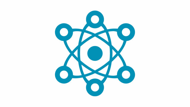Atomic orbital science innovation logo.