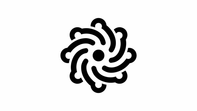 Black spiral node circular tech logo