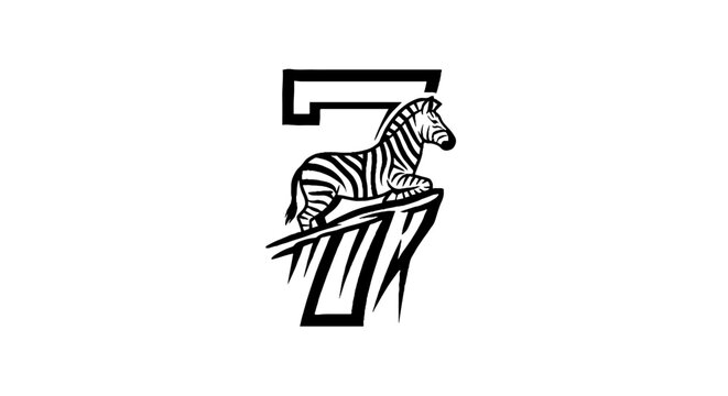 Black and white zebra logo design with letter F.
