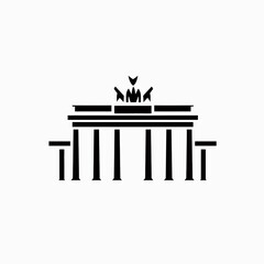 Brandenburg Gate Outline Vector Illustration Berlin Monochrome Line Art © imam