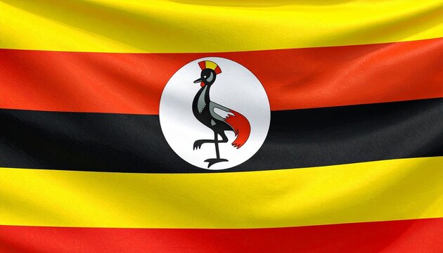 Uganda flag waves with crowned crane, radiating resilience, clarity, and identity; a vivid emblem of people, sunshine, and transformation within nationhood.