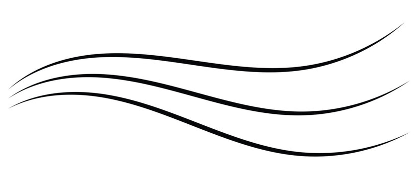 Wave line icon. Curved line draw on white background. Vector illustration.