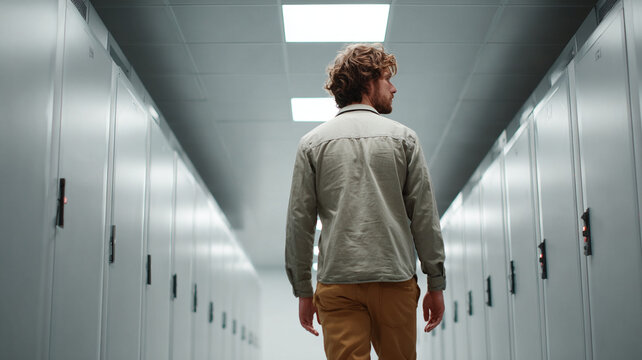 Data center technician server corridor technology network security infrastructure