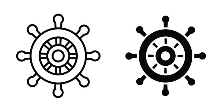 Dharmachakra icon. Graphic elements vector design.