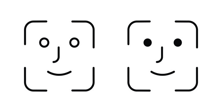 Face id icon. Graphic elements vector design.