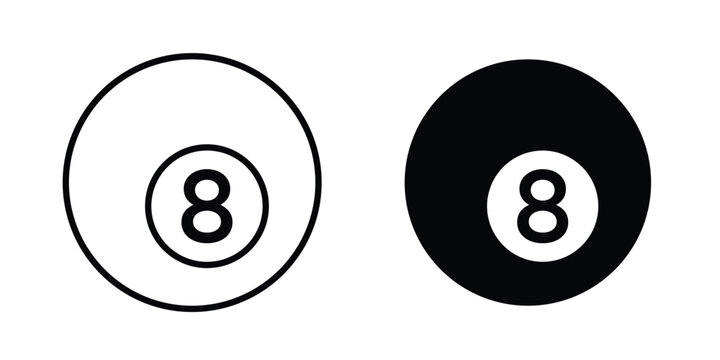 Pool 8 ball icon. Graphic elements vector design.